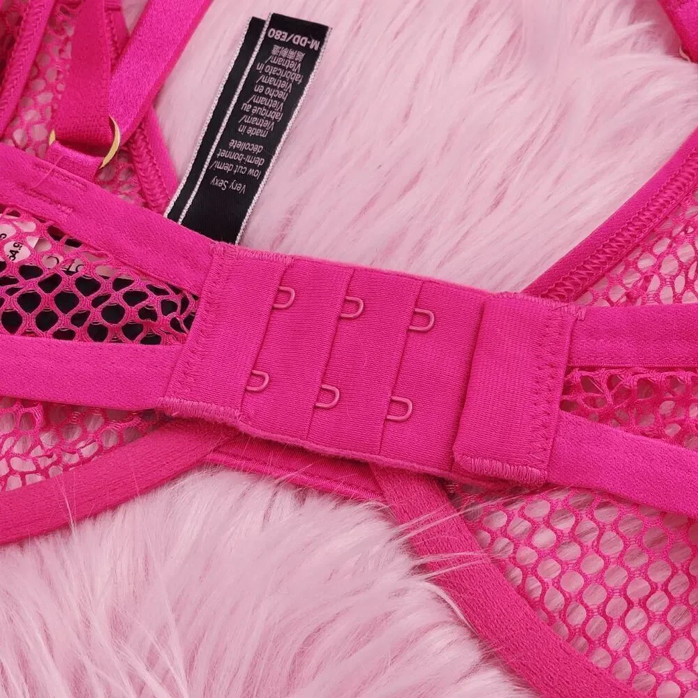 💕 NWT Victoria’s Secret Very Sexy Low Cut Demi Pink Mesh M-DD #7282 💕